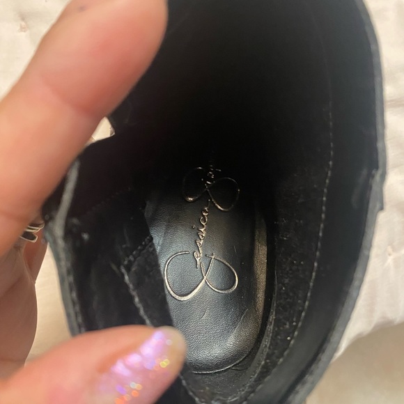 Jessica Sympson black all leather heel booties size 5 - Picture 5 of 5